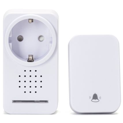 Aigostar - Wireless socket doorbell 1Z 230V IPX4 white