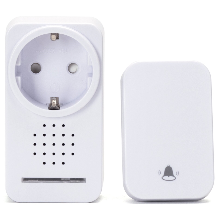 Aigostar - Wireless socket doorbell 1Z 230V IPX4 white