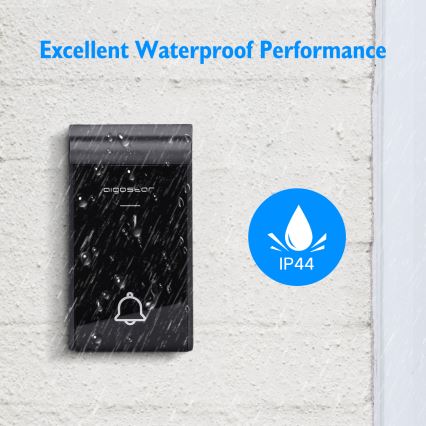 Aigostar - Wireless socket doorbell 230V IP44 white/black