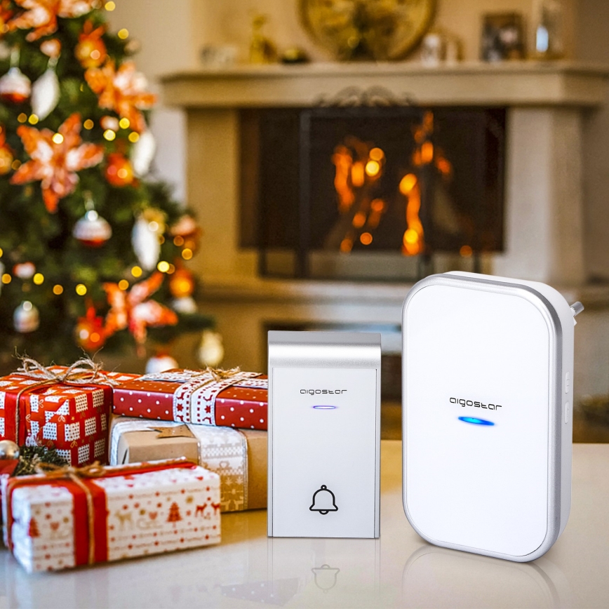 Aigostar - Wireless socket doorbell 230V IP44 white