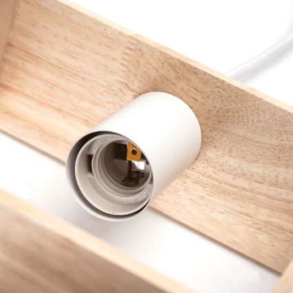 Aigostar - Wooden pendant light on cord 1xE27/60W/230V pine