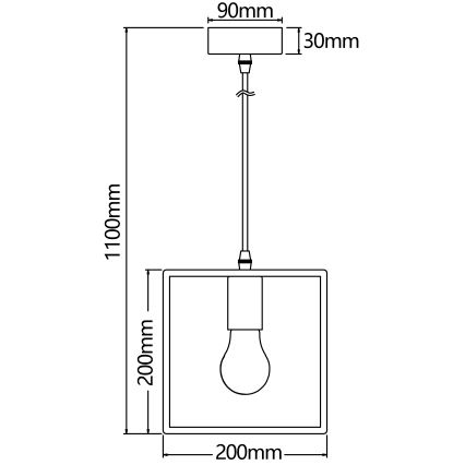 Aigostar - Wooden pendant light on cord 1xE27/60W/230V pine