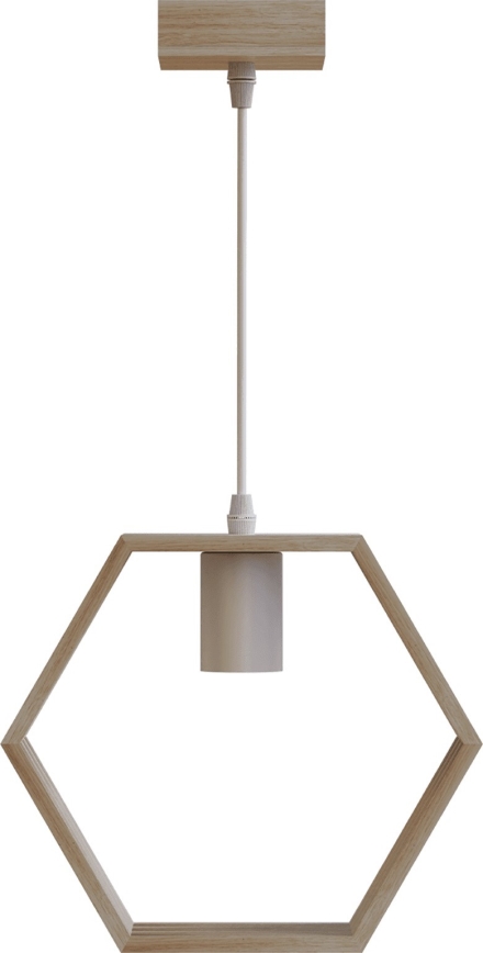 Aigostar - Wooden pendant light on cord 1xE27/60W/230V Pine