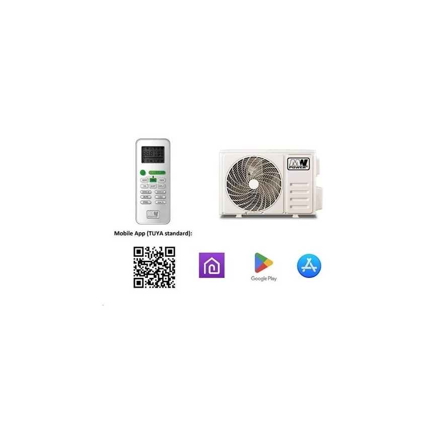 Air Conditioner 12K V1 3.5 kW Tuya Wi-Fi White + Remote Control