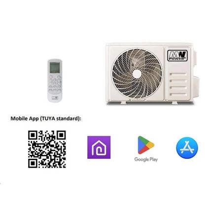 Air Conditioner 12K V1 — 3.65 kW, Tuya Wi‑Fi, White + Remote Control