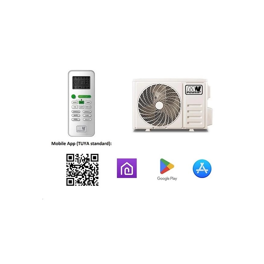 Air Conditioner 18K V1 5.2 kW Tuya Wi‑Fi White + Remote Control