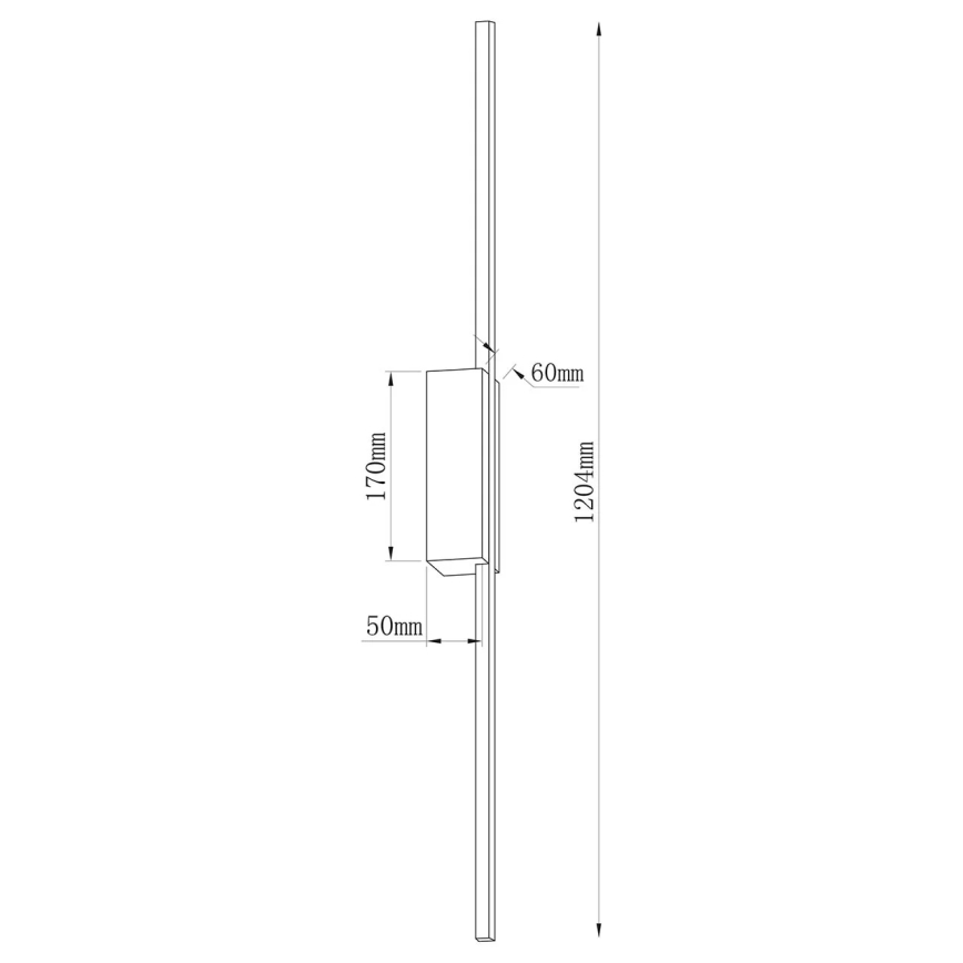 AISHA LED Wall Light, 20W, 230V, 4000K, 120 cm — Gold