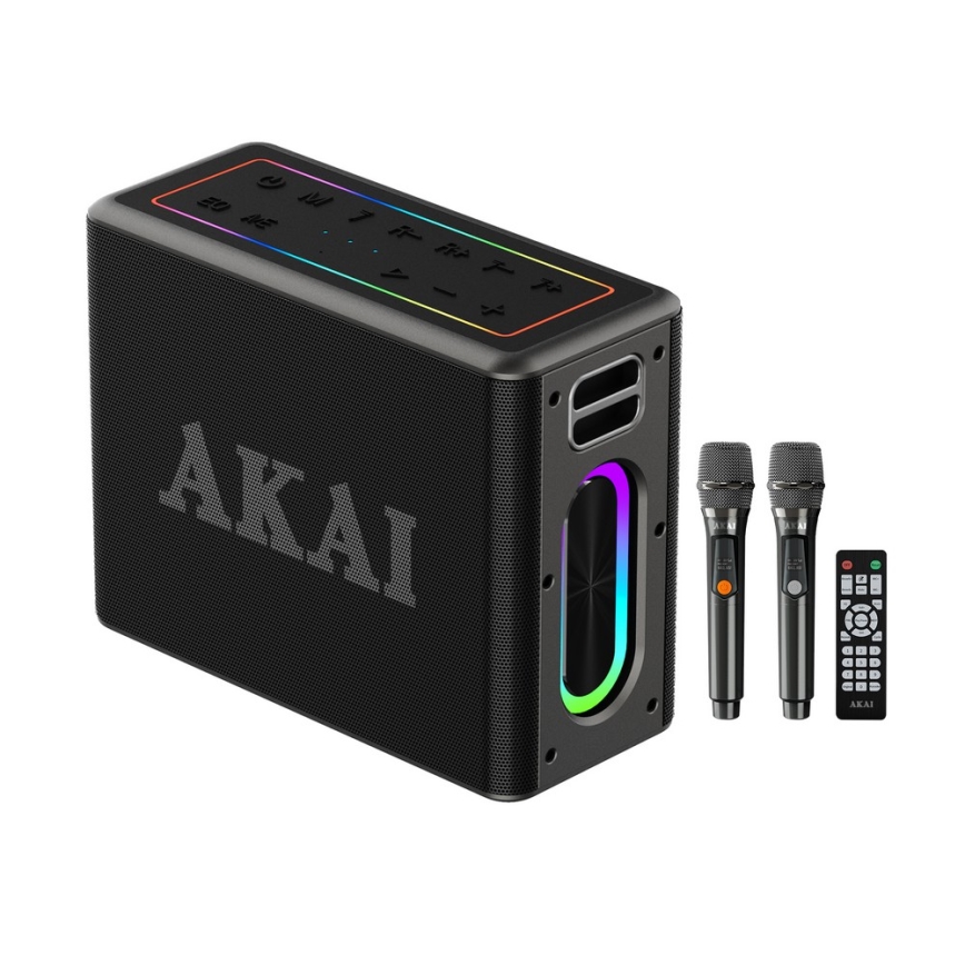 AKAI ABTSW-120 - Wireless speaker with two microphones, 80W, 4000 mAh battery, IPX6