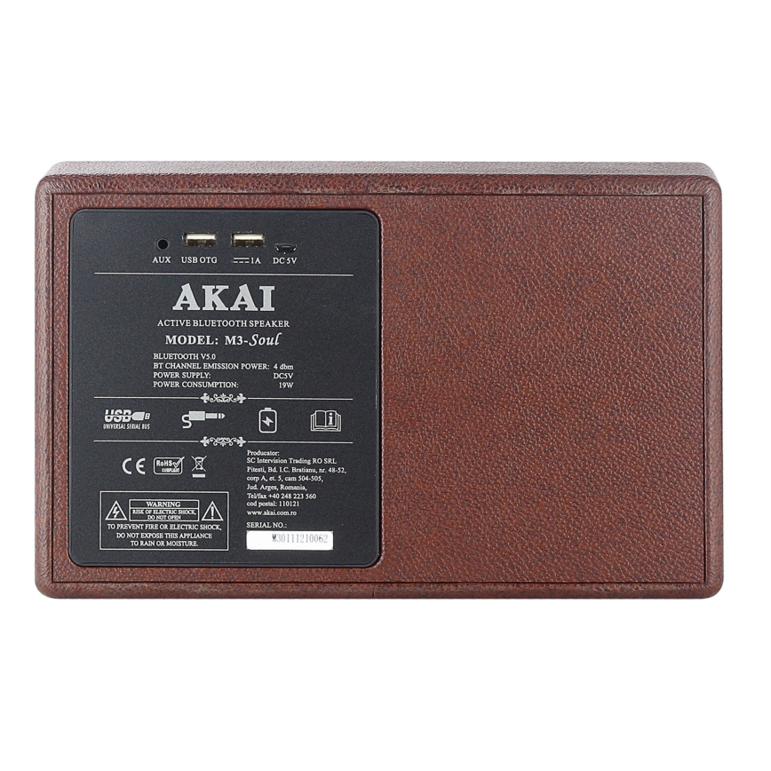 AKAI M3 SOUL COFFEE - Wireless Speaker 20 W / 6000 mAh