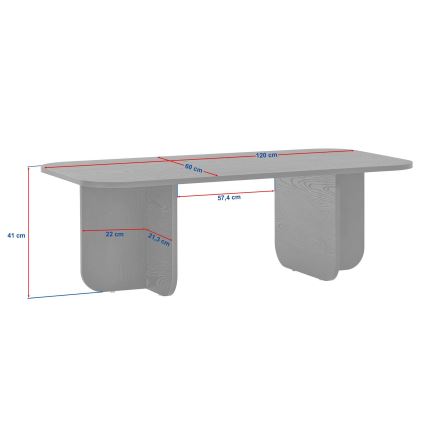 AKIRA Coffee Table 120x60 cm Beige
