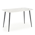 ALARA dining table, white marble finish/black