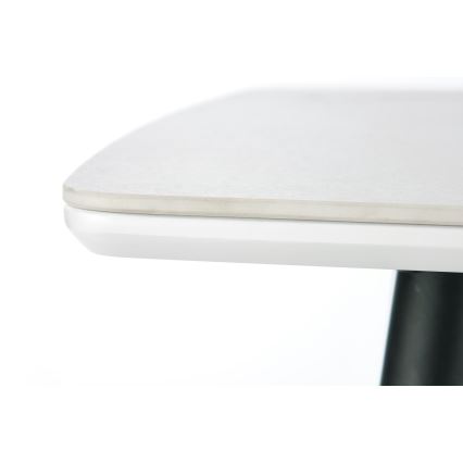 ALARA dining table, white marble finish/black