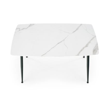 ALARA dining table, white marble finish/black