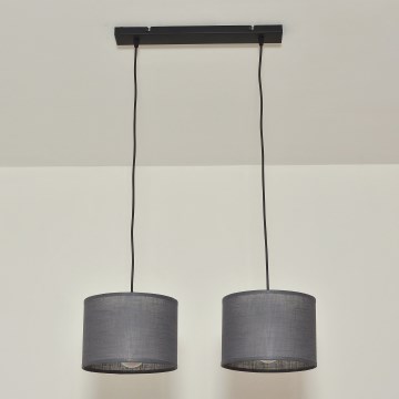 ALBA cable-hung pendant lamp 2xE27/15W/230V gray