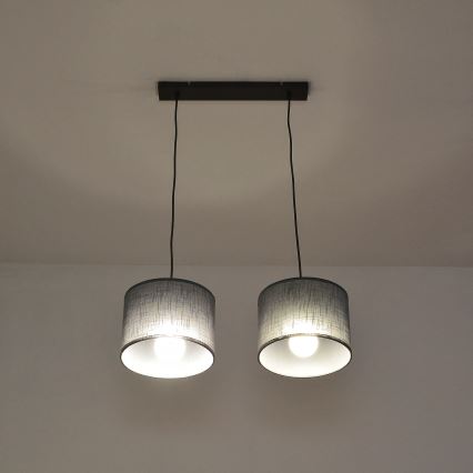 ALBA cable-hung pendant lamp 2xE27/15W/230V gray