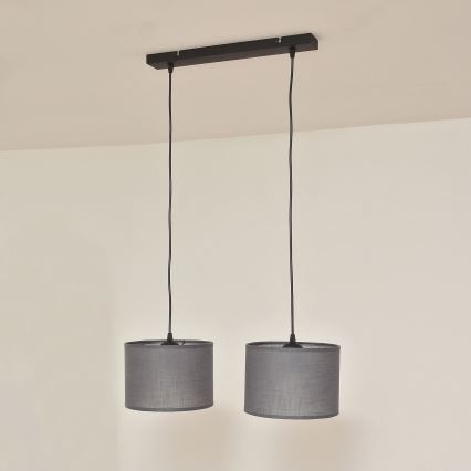 ALBA cable-hung pendant lamp 2xE27/15W/230V gray