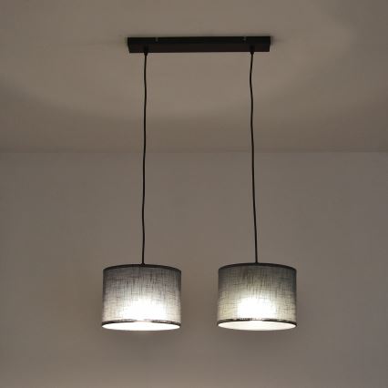 ALBA cable-hung pendant lamp 2xE27/15W/230V gray