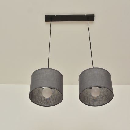 ALBA cable-hung pendant lamp 2xE27/15W/230V gray
