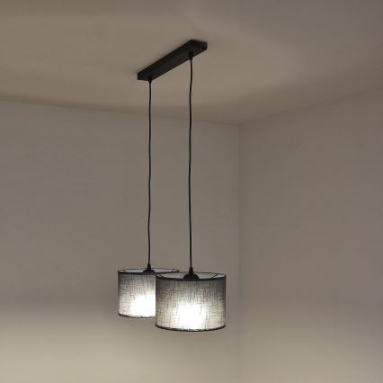 ALBA cable-hung pendant lamp 2xE27/15W/230V gray
