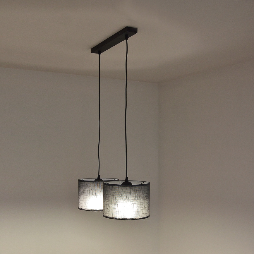 ALBA cable-hung pendant lamp 2xE27/15W/230V gray