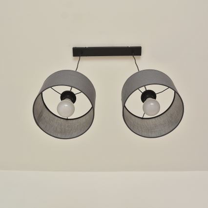 ALBA cable-hung pendant lamp 2xE27/15W/230V gray