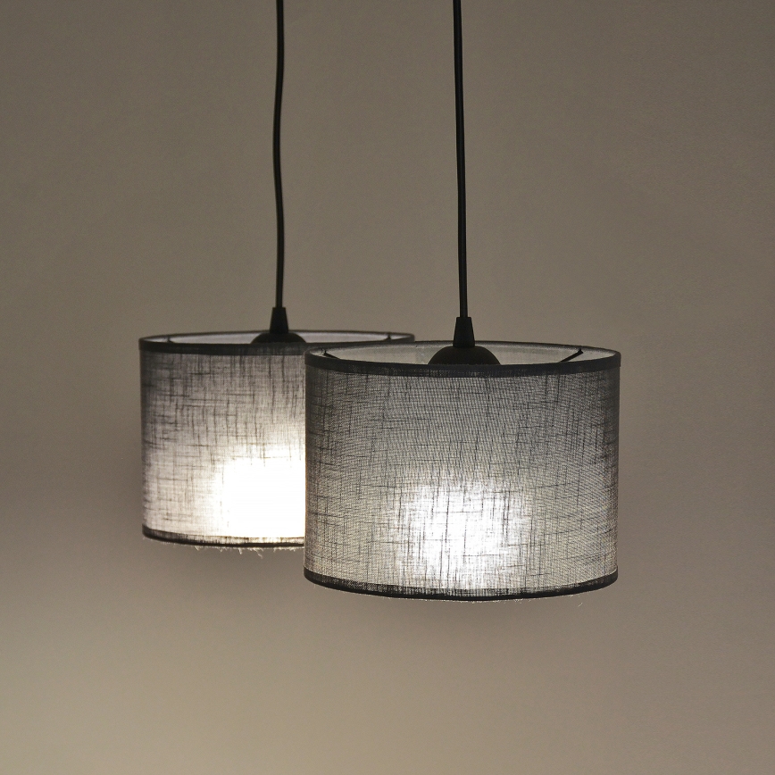 ALBA cable-hung pendant lamp 2xE27/15W/230V gray