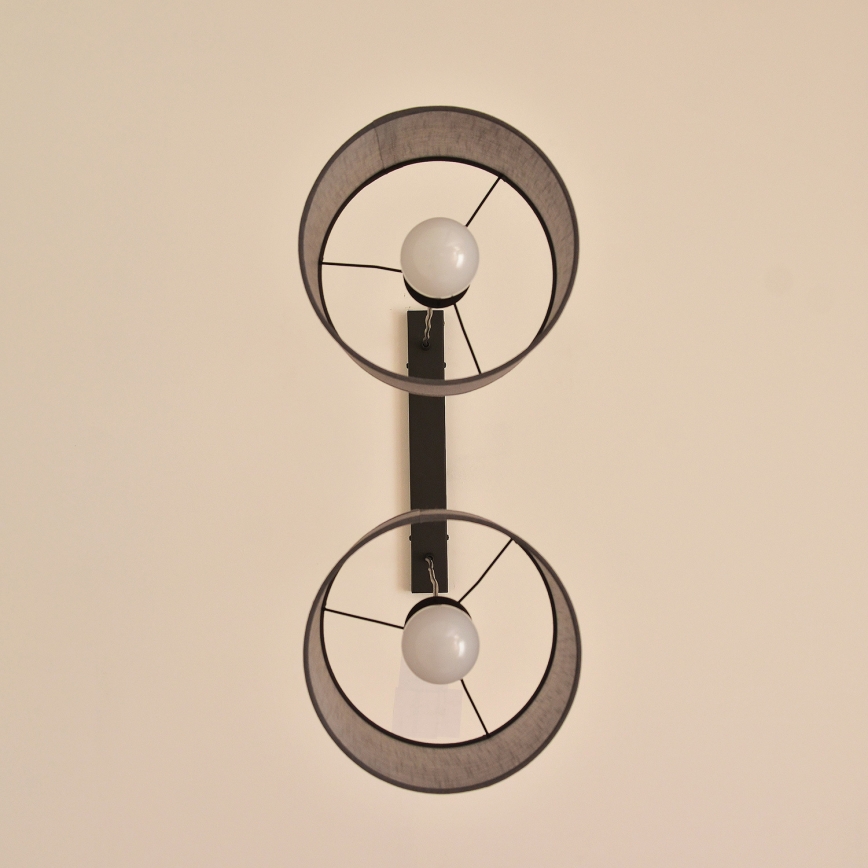 ALBA cable-hung pendant lamp 2xE27/15W/230V gray