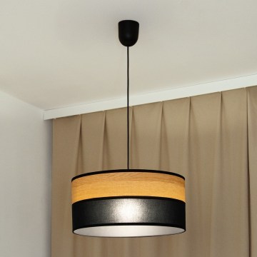 ALBA cable-hung pendant light 1xE27/15W/230V Ø 45 cm black/brown