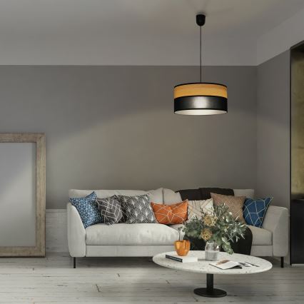 ALBA cable-hung pendant light 1xE27/15W/230V Ø 45 cm black/brown