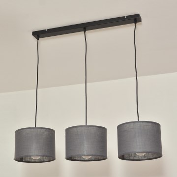 ALBA Cable-Hung Pendant Light, 3x E27, 15W, 230V — Grey