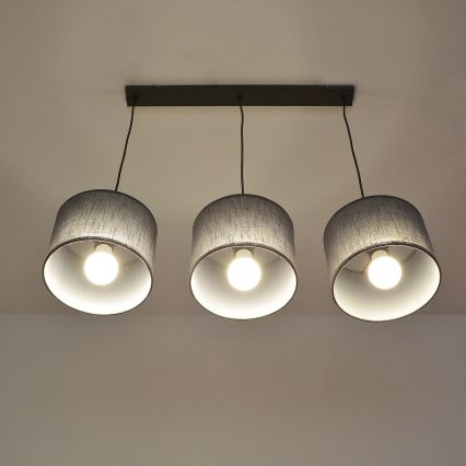 ALBA Cable-Hung Pendant Light, 3x E27, 15W, 230V — Grey