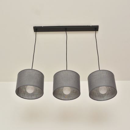 ALBA Cable-Hung Pendant Light, 3x E27, 15W, 230V — Grey
