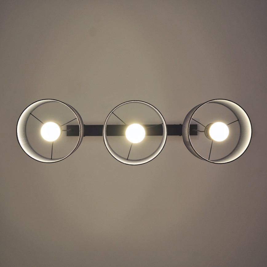 ALBA Cable-Hung Pendant Light, 3x E27, 15W, 230V — Grey