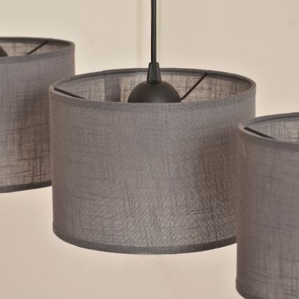ALBA Cable-Hung Pendant Light, 3x E27, 15W, 230V — Grey