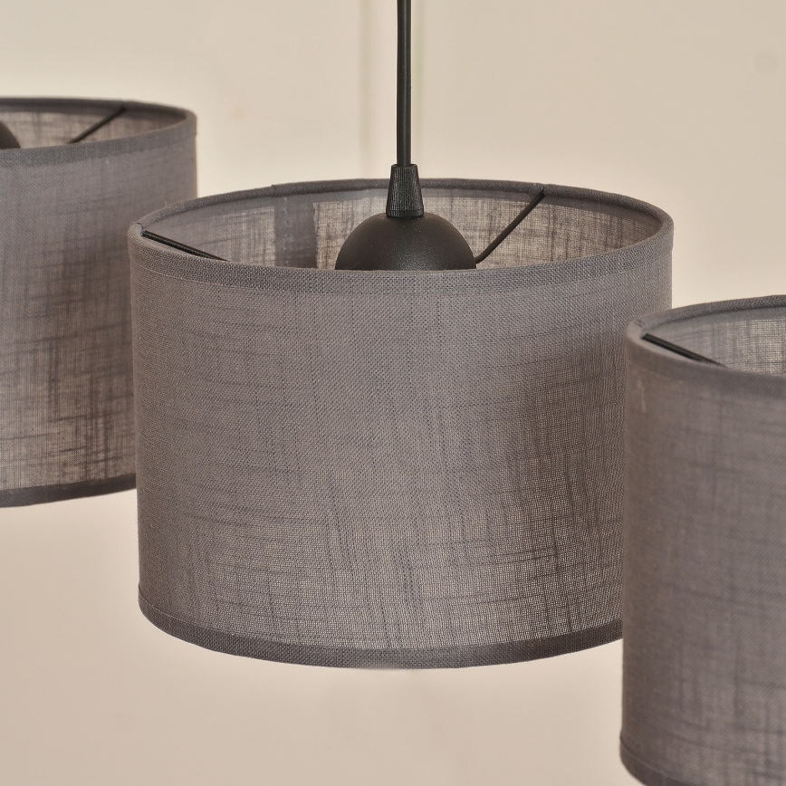 ALBA Cable-Hung Pendant Light, 3x E27, 15W, 230V — Grey
