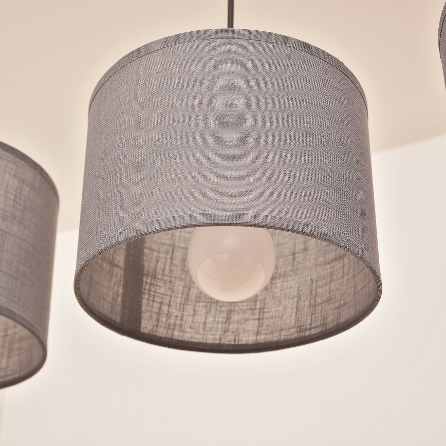 ALBA Cable-Hung Pendant Light, 3x E27, 15W, 230V — Grey