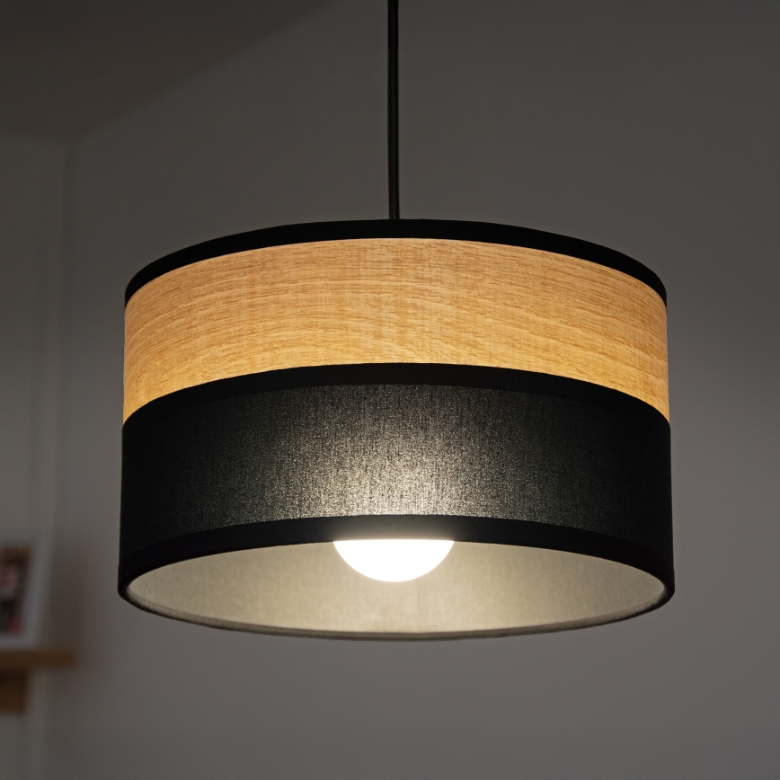 ALBA cable pendant 1x E27/15W/230V Ø 20 cm black/brown
