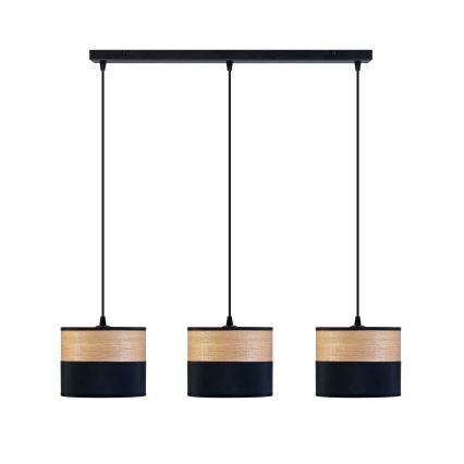 ALBA cable pendant 3xE27/15W/230V black/brown