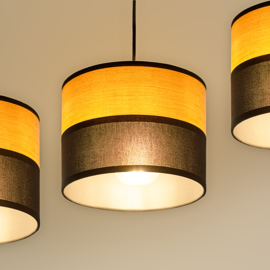 ALBA cable pendant 3xE27/15W/230V black/brown