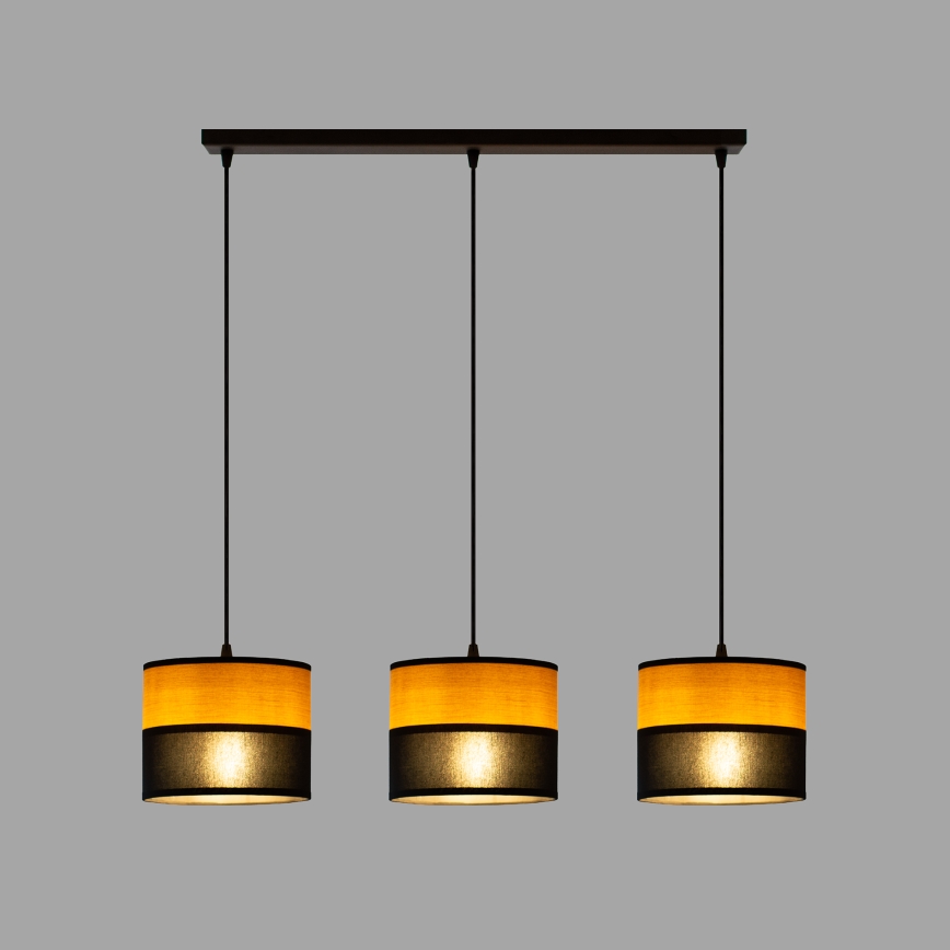 ALBA cable pendant 3xE27/15W/230V black/brown