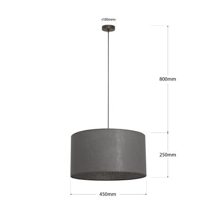 ALBA Cable Pendant Light 1x E27/15W/230V, Ø 45 cm, Grey