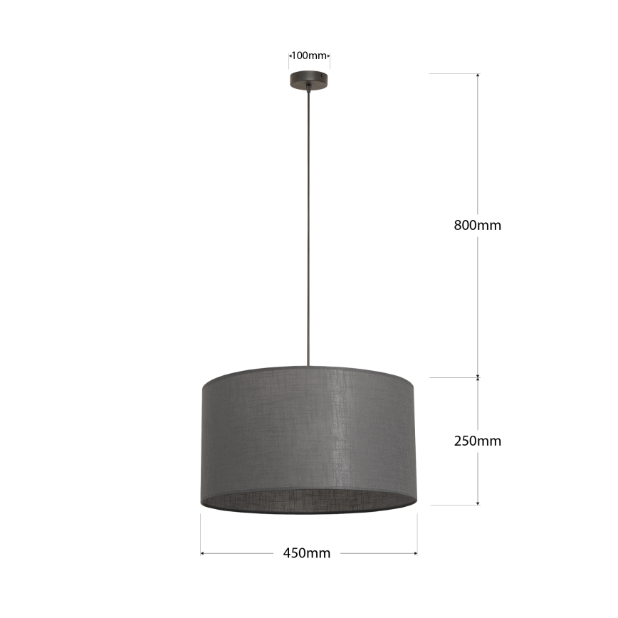ALBA Cable Pendant Light 1x E27/15W/230V, Ø 45 cm, Grey