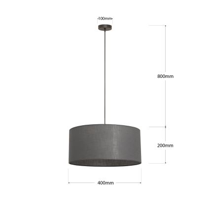 ALBA Cable Pendant Light 1xE27/15W/230V Ø 40 cm, Grey