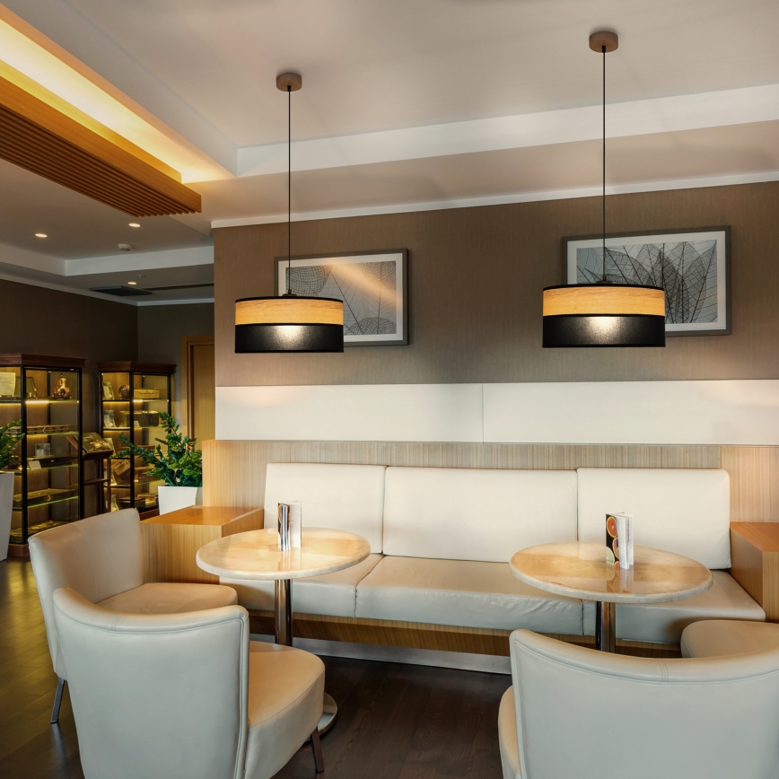 ALBA cable pendant light 1×E27/15W/230V, Ø 45 cm, black/brown