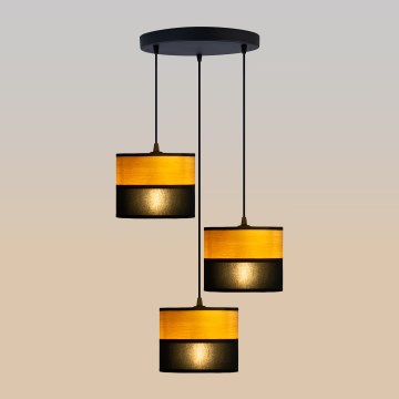 ALBA cable pendant light, 3xE27/15W/230V, Ø40 cm, black/brown