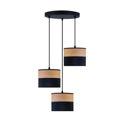 ALBA cable pendant light, 3xE27/15W/230V, Ø40 cm, black/brown