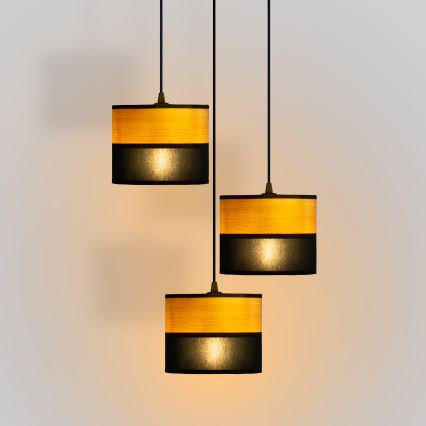 ALBA cable pendant light, 3xE27/15W/230V, Ø40 cm, black/brown