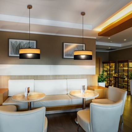 ALBA Cord Pendant Light 1x E27/15W/230V Ø 40 cm Black/Brown