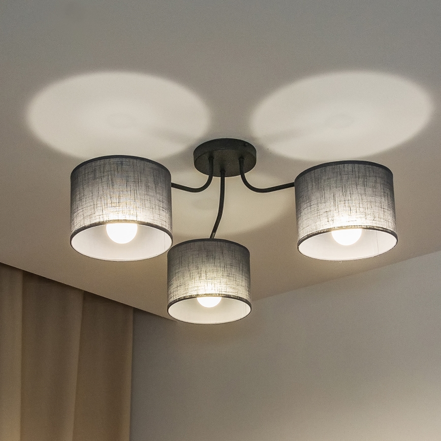 ALBA Flush-Mount Ceiling Light 3xE27/15W/230V, Grey