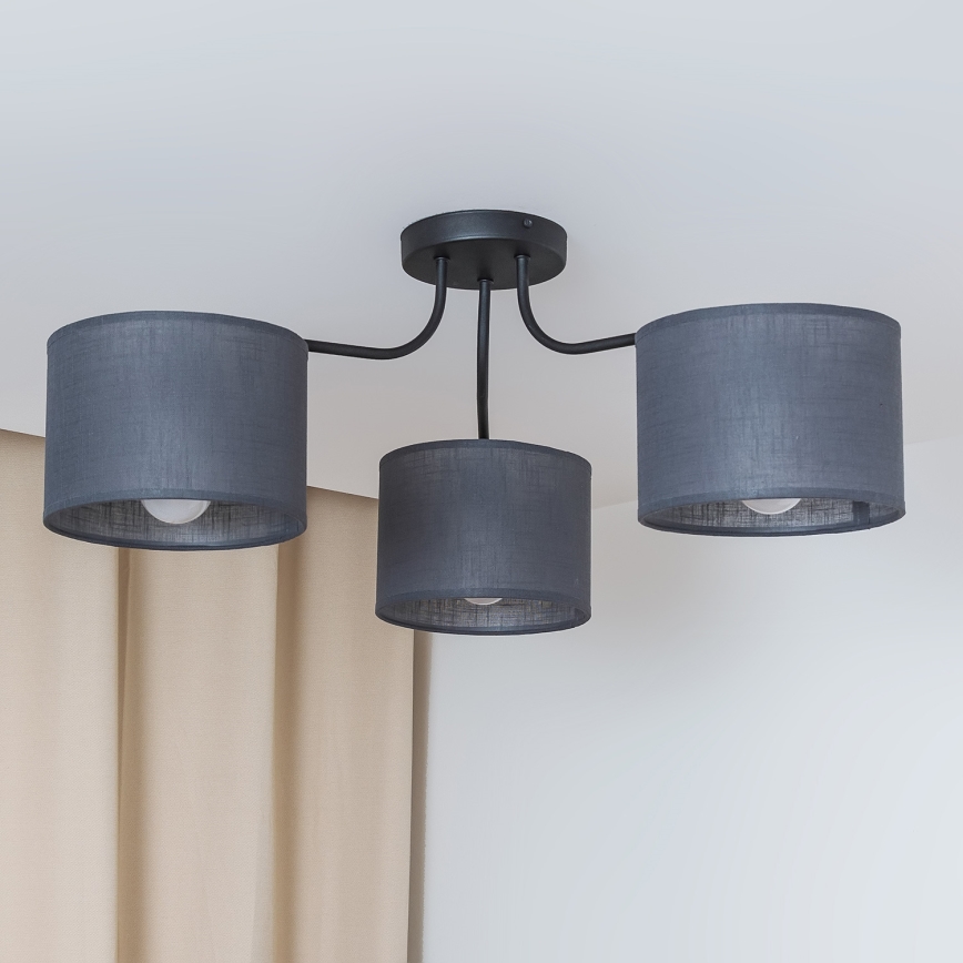 ALBA Flush-Mount Ceiling Light 3xE27/15W/230V, Grey